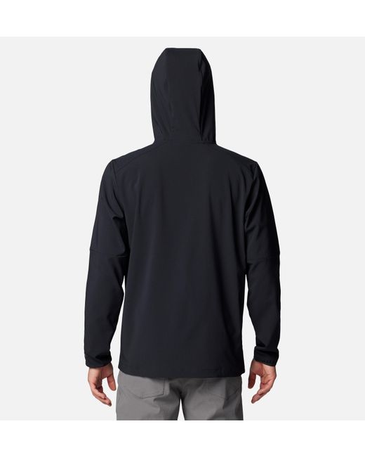 Columbia Black Columbia Tech Softshell Hooded Jacket for men