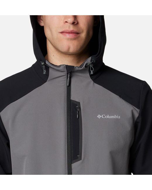 Columbia Gray Columbia Tech Softshell Hooded Jacket for men