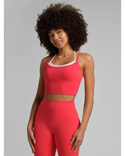 Comfrt Red Core Double Layer Crop Tank