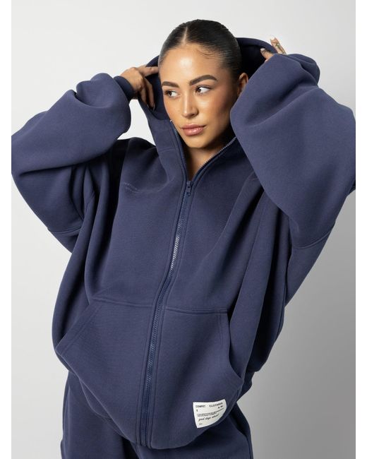 Comfrt Blue Affirmation Zip Hoodie