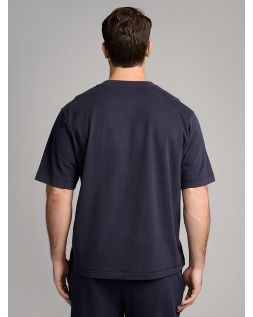 Comfrt Blue Basic Heavyweight Boxy Tee Shirt