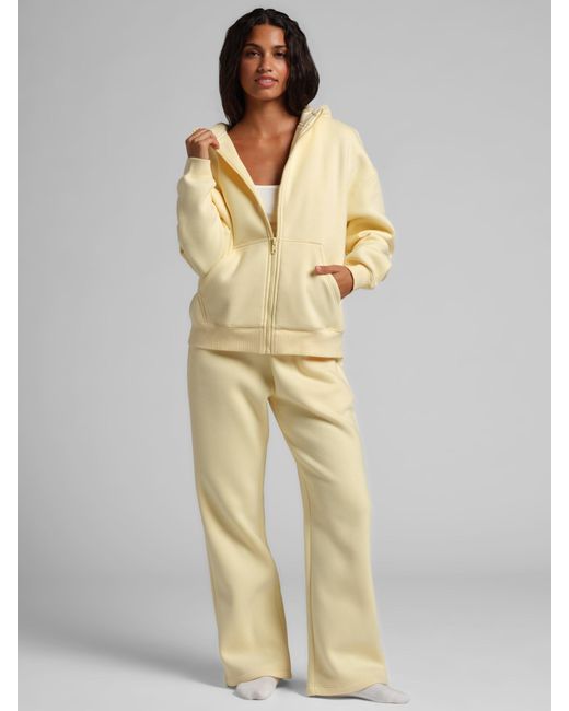 Comfrt Natural Basic Crop Zip Hoodie