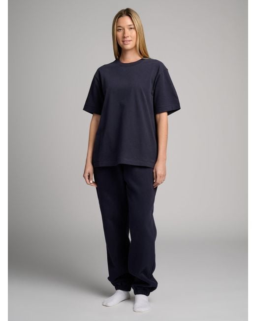 Comfrt Blue Basic Heavyweight Boxy Tee Shirt