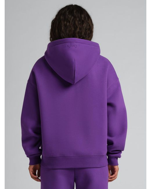 Comfrt Purple Basic Crop Zip Hoodie