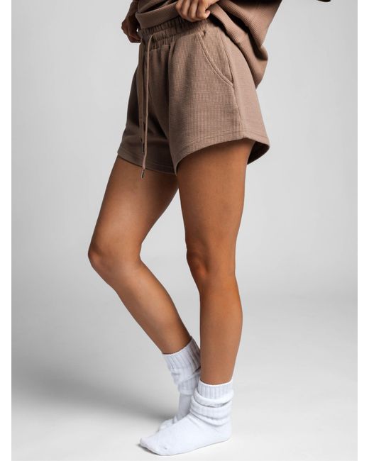 Comfrt Brown Waffle Lounge Short