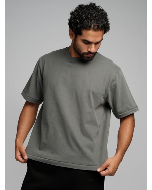 Comfrt Gray Basic Heavyweight Boxy Tee Shirt