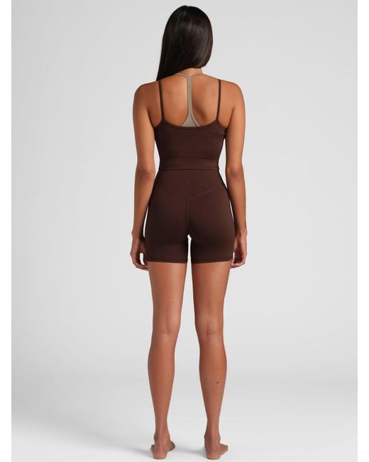 Comfrt Brown Core Double Layer Crop Tank