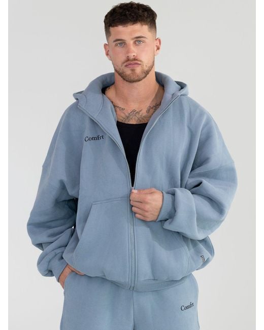Comfrt Blue Cloud Zip Hoodie