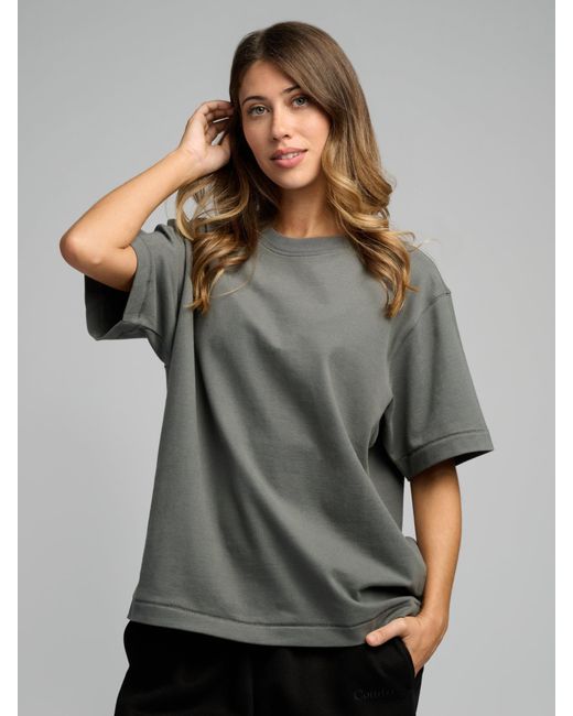 Comfrt Gray Basic Heavyweight Boxy Tee Shirt