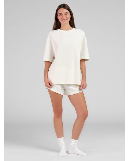 Comfrt White Waffle Lounge Short