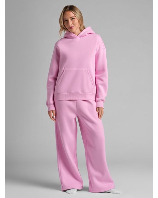Comfrt Pink Basic Crop Hoodie