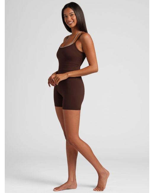 Comfrt Brown Core Double Layer Crop Tank