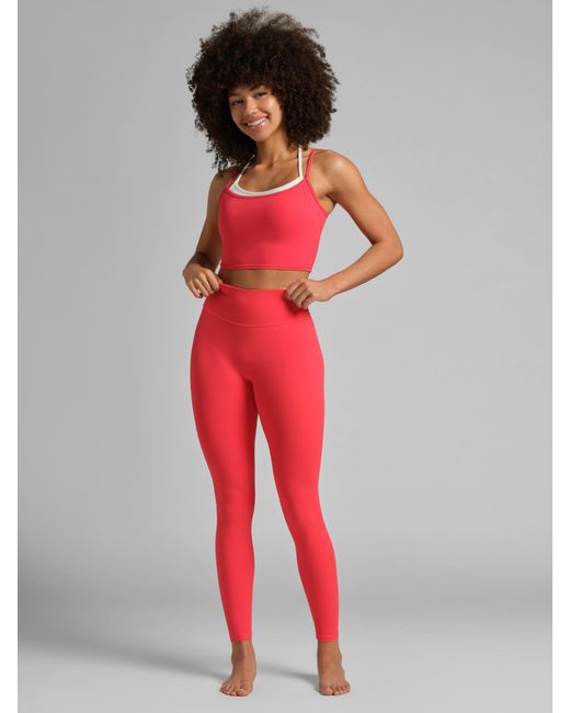 Comfrt Red Core Double Layer Crop Tank