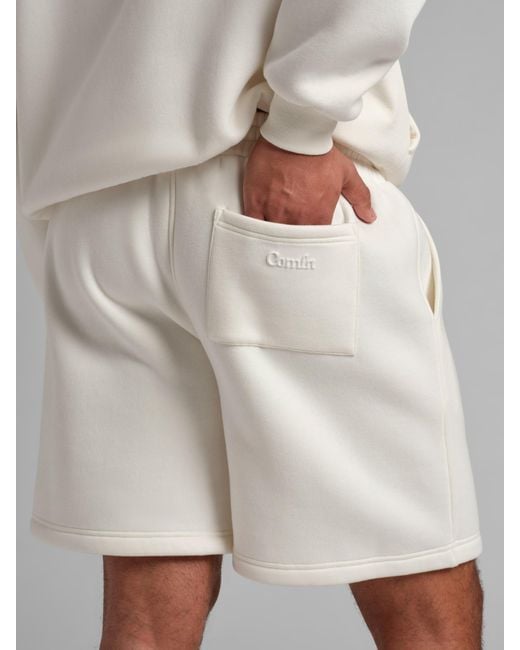 Comfrt White Basic Fleece Short