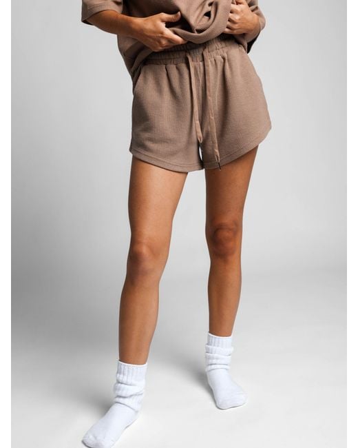 Comfrt Brown Waffle Lounge Short