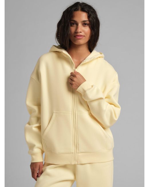 Comfrt Natural Basic Crop Zip Hoodie