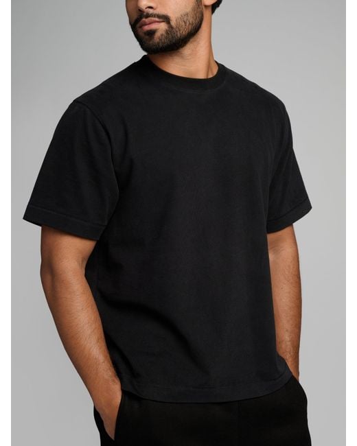 Comfrt Black Basic Heavyweight Boxy Tee Shirt