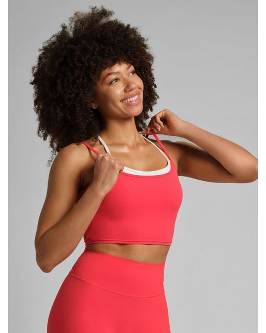 Comfrt Red Core Double Layer Crop Tank