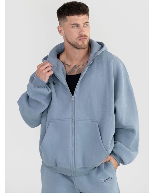 Comfrt Blue Cloud Zip Hoodie