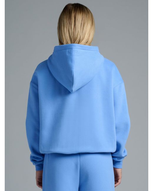 Comfrt Blue Basic Crop Zip Hoodie
