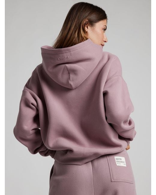 Comfrt Purple Basic Crop Hoodie