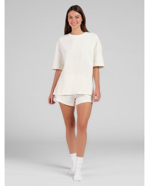 Comfrt White Waffle Lounge Short