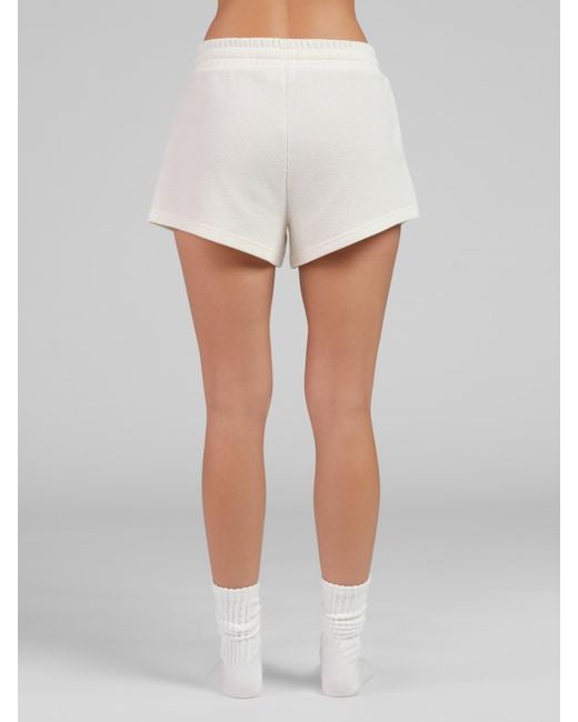 Comfrt White Waffle Lounge Short
