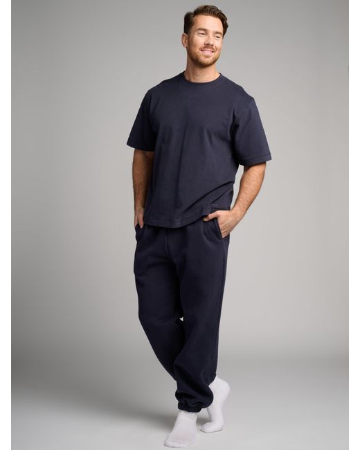 Comfrt Blue Basic Heavyweight Boxy Tee Shirt