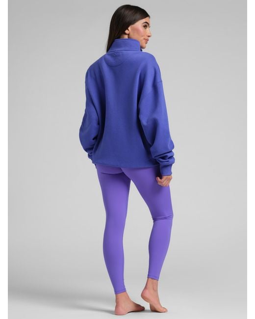 Comfrt Blue Neon Basic Quarter Zip Mock Neck