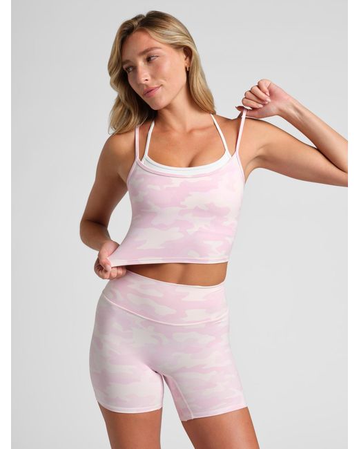 Comfrt White Core Double Layer Crop Tank