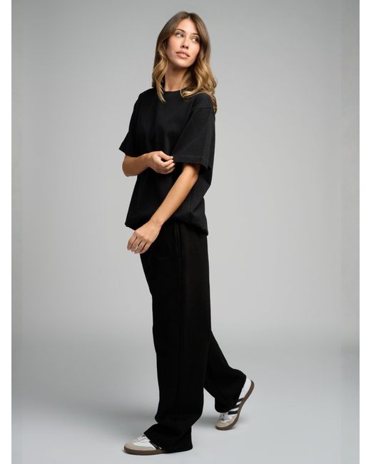 Comfrt Black Basic Heavyweight Boxy Tee Shirt