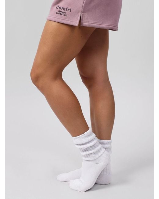 Comfrt White Scrunch Socks