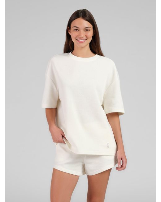 Comfrt White Waffle Lounge Short