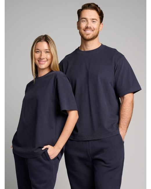 Comfrt Blue Basic Heavyweight Boxy Tee Shirt