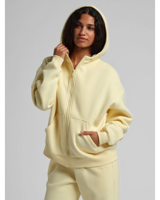 Comfrt Natural Basic Crop Zip Hoodie
