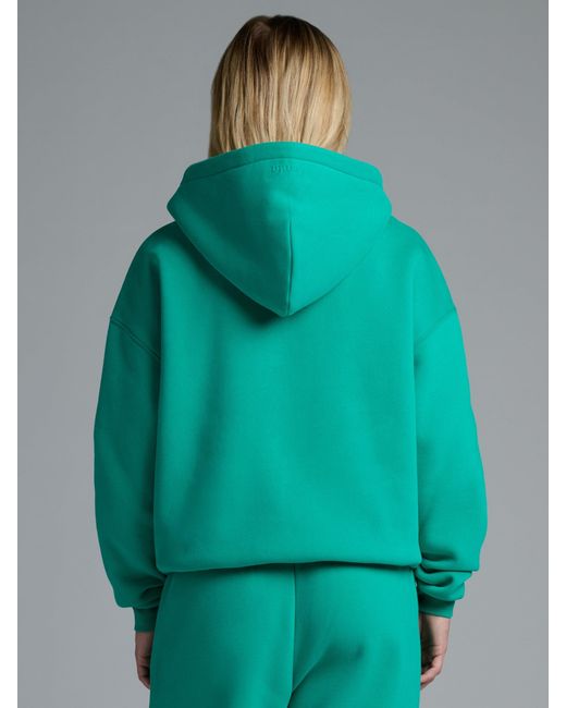 Comfrt Green Basic Crop Zip Hoodie