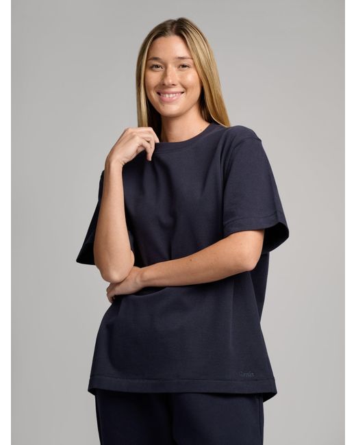 Comfrt Blue Basic Heavyweight Boxy Tee Shirt