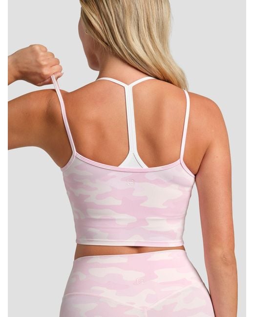 Comfrt White Core Double Layer Crop Tank