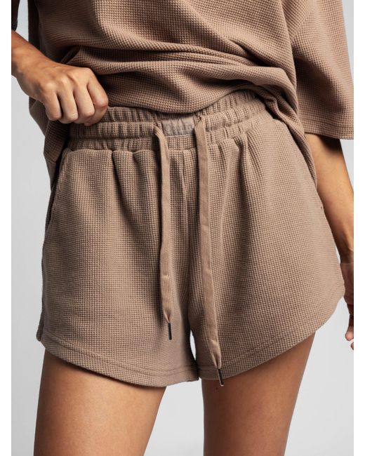 Comfrt Brown Waffle Lounge Short