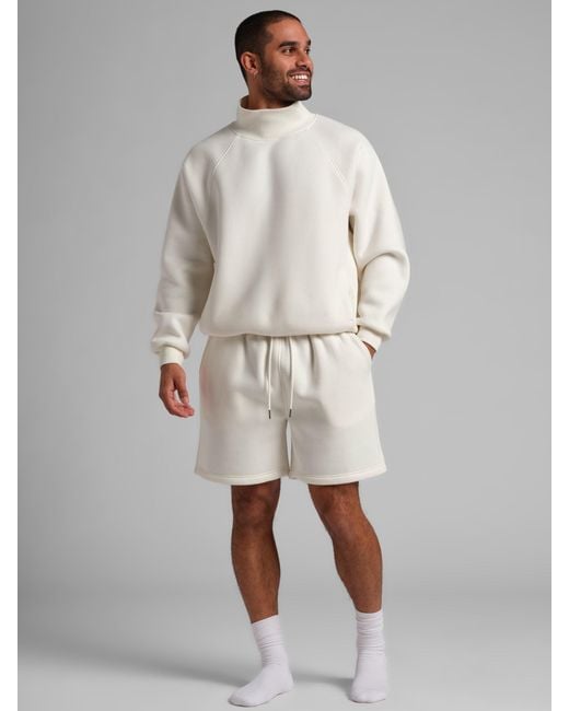 Comfrt White Basic Fleece Short
