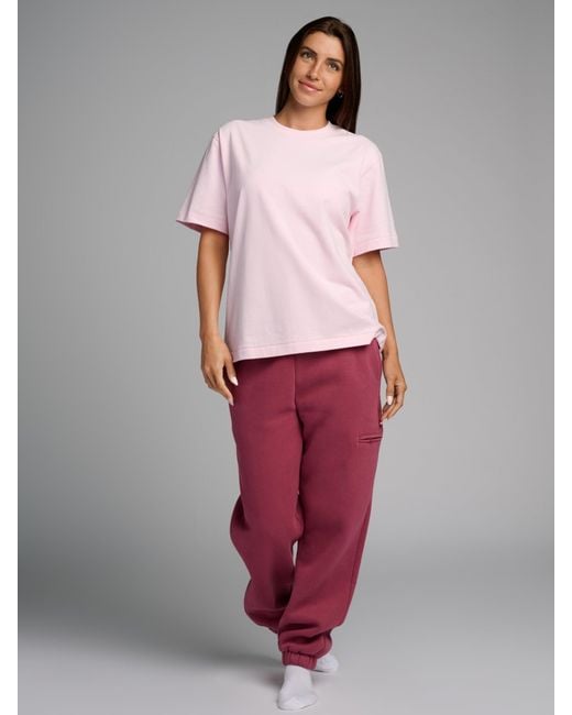 Comfrt Pink Basic Heavyweight Boxy Tee Shirt