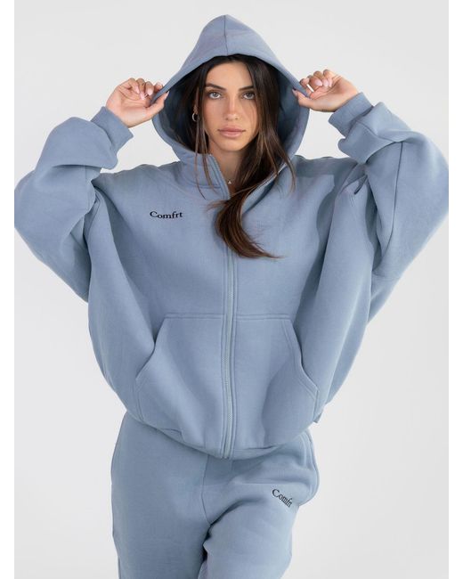 Comfrt Blue Cloud Zip Hoodie