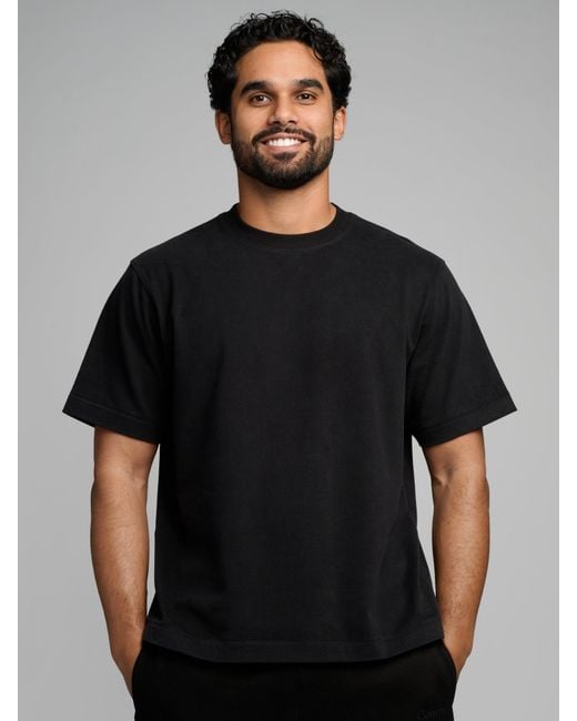 Comfrt Black Basic Heavyweight Boxy Tee Shirt