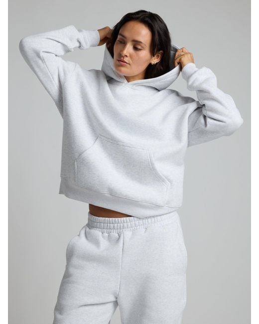 Comfrt Gray Basic Crop Hoodie
