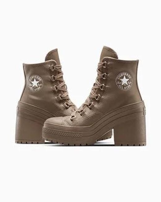 Converse Brown Chuck 70 De Luxe Heel Platform Leather
