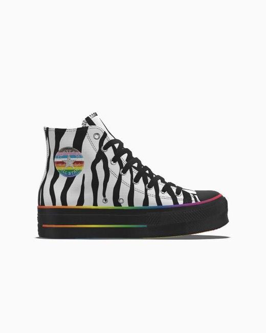 Converse Custom Chuck Taylor All Star Lift Platform Pride By You Black