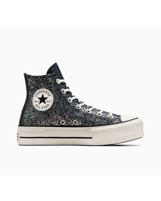 Converse Blue Chuck Taylor All Star Lift Platform Glitter