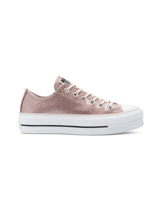 Converse Glitter Shine Platform Chuck Taylor All Star in Pink | Lyst