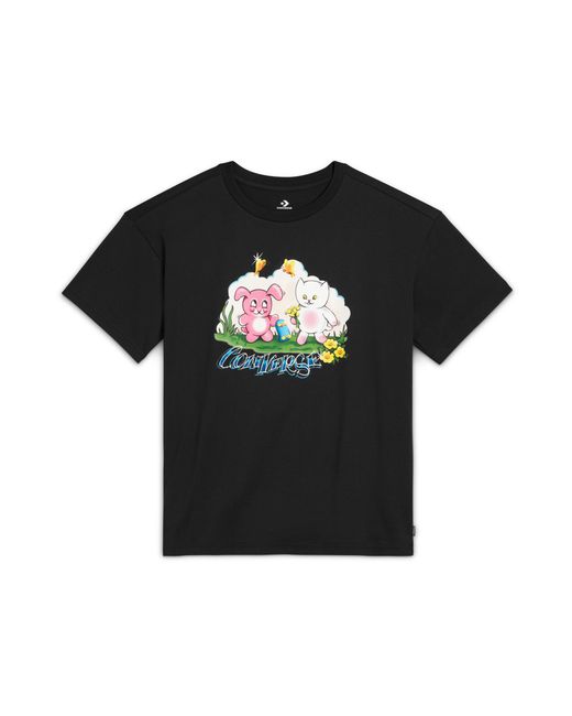 Converse Black Airbrush Oversized T-Shirt Cotton For