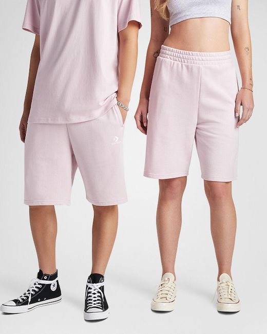 Converse Pink Go-To Embroidered Star Chevron Standard-Fit Fleece Short